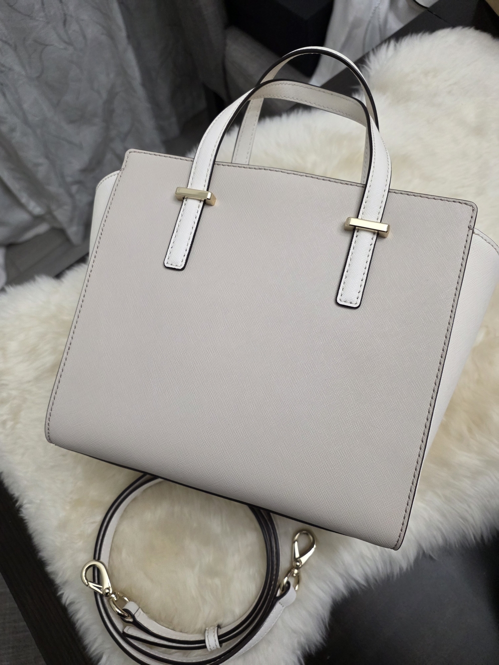 Kate Spade Cedar Street Hayden In Crisp Linen With Matching Wallet - Picture 3 of 9